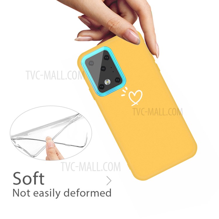 Love Heart Pattern Printing Matte TPU Back Shell for Samsung Galaxy S20 Ultra - Yellow-4