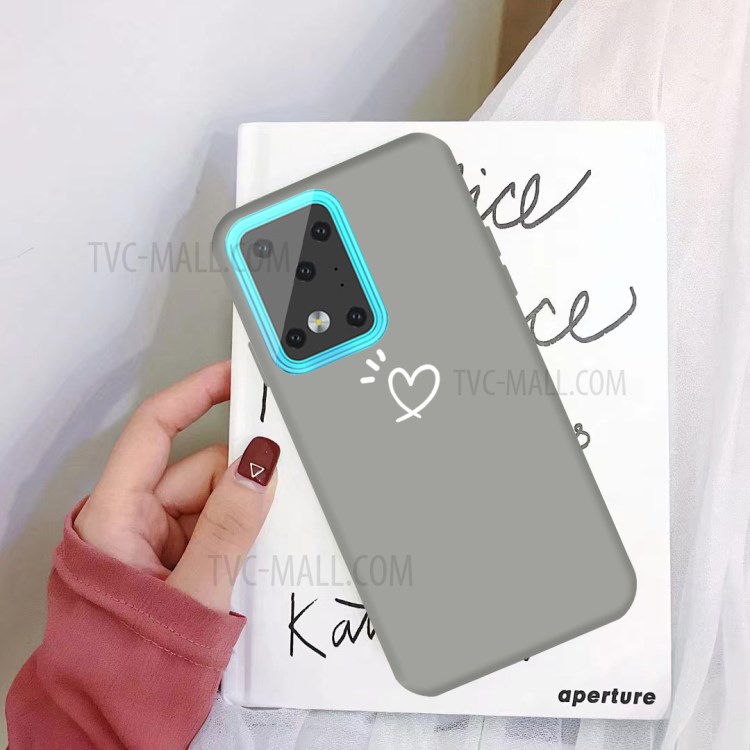 Love Heart Pattern Printing Matte TPU Back Shell for Samsung Galaxy S20 Ultra - Grey-2