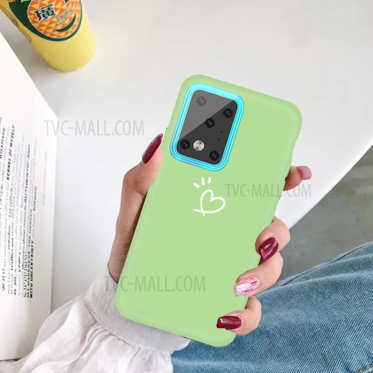 Love Heart Pattern Printing Matte TPU Back Shell for Samsung Galaxy S20 Ultra - Green-5