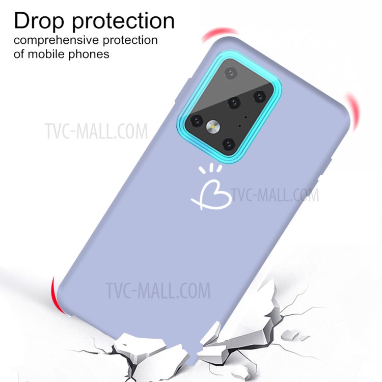 Love Heart Pattern Printing Matte TPU Back Shell for Samsung Galaxy S20 Ultra - Blue-3
