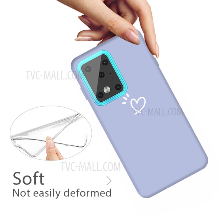 Love Heart Pattern Printing Matte TPU Back Shell for Samsung Galaxy S20 Ultra - Blue-4