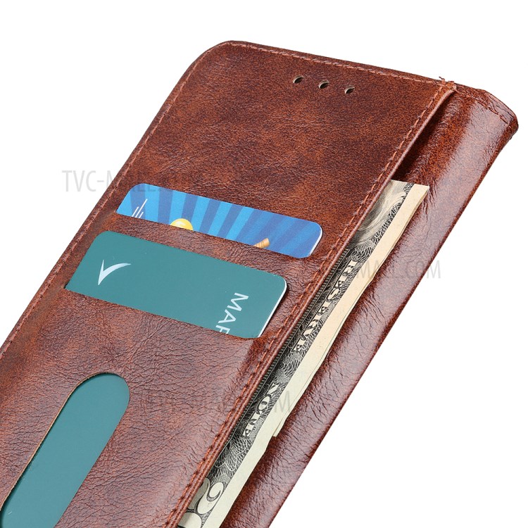 Wallet Stand Leather Phone Cover for Samsung Galaxy A81/Note 10 Lite - Brown-8