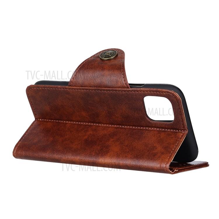 Wallet Stand Flip Leather Phone Cover for Samsung Galaxy S20/S11e - Brown-4