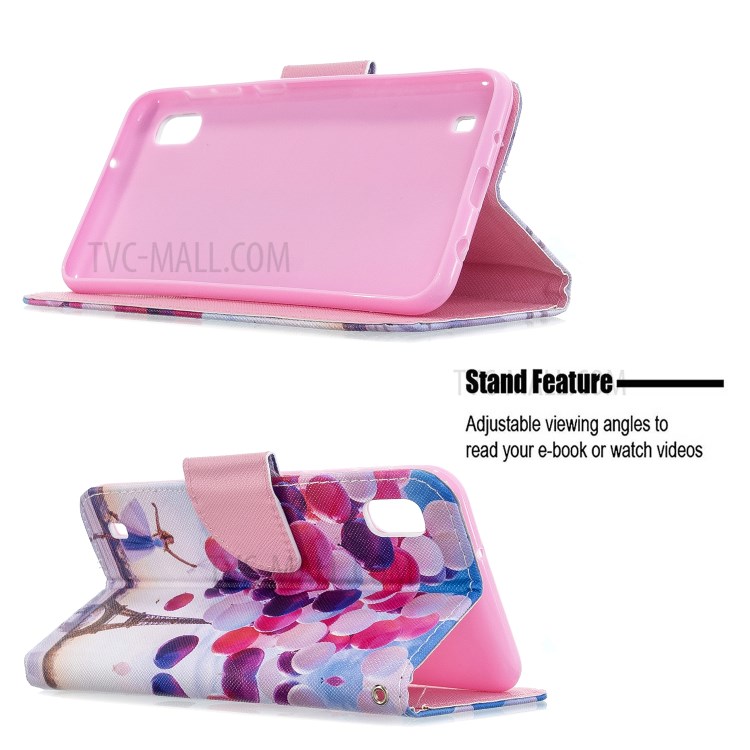 Pattern Printing Cross Texture Leather Wallet Case for Samsung Galaxy A10 - Balloons-6