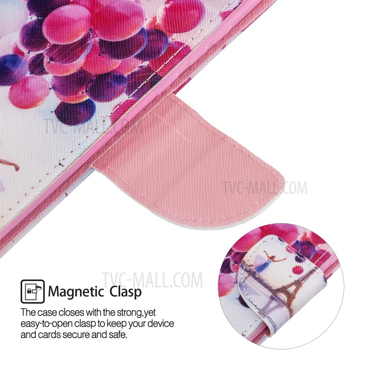 Pattern Printing Cross Texture Leather Wallet Case for Samsung Galaxy A10 - Balloons-7