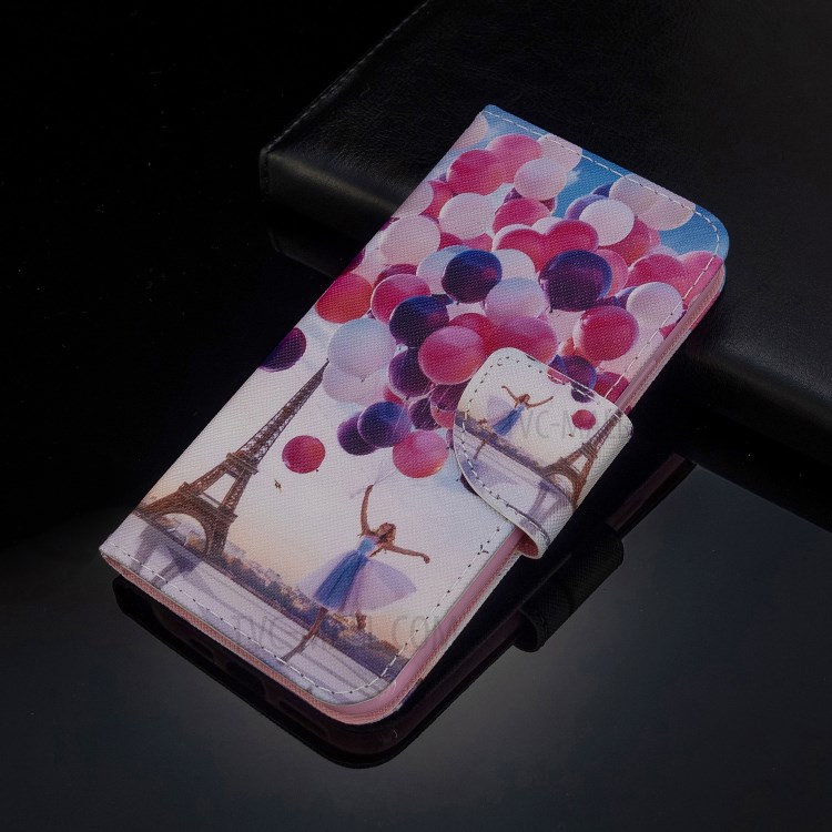 Pattern Printing Cross Texture Leather Wallet Case for Samsung Galaxy A10 - Balloons-8