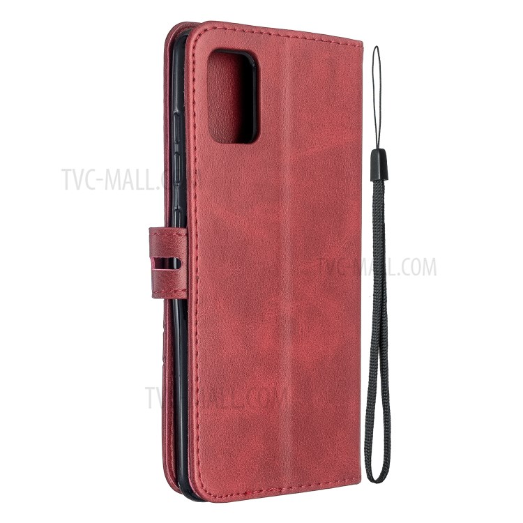 Wallet Leather Stand Case for Samsung Galaxy A51 - Red-4