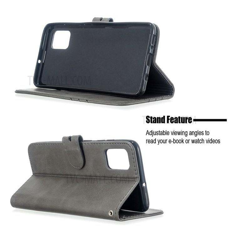 Wallet Leather Stand Case for Samsung Galaxy A51 - Grey-6