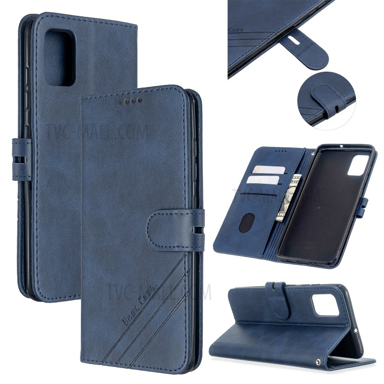 Wallet Leather Stand Case for Samsung Galaxy A51 - Blue-1