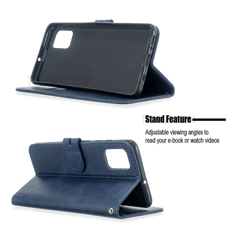 Wallet Leather Stand Case for Samsung Galaxy A51 - Blue-6