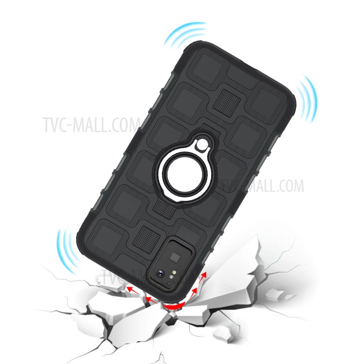 TPU + PC Hybrid Phone Cover with Kickstand for Samsung Galaxy S20 - Black-5