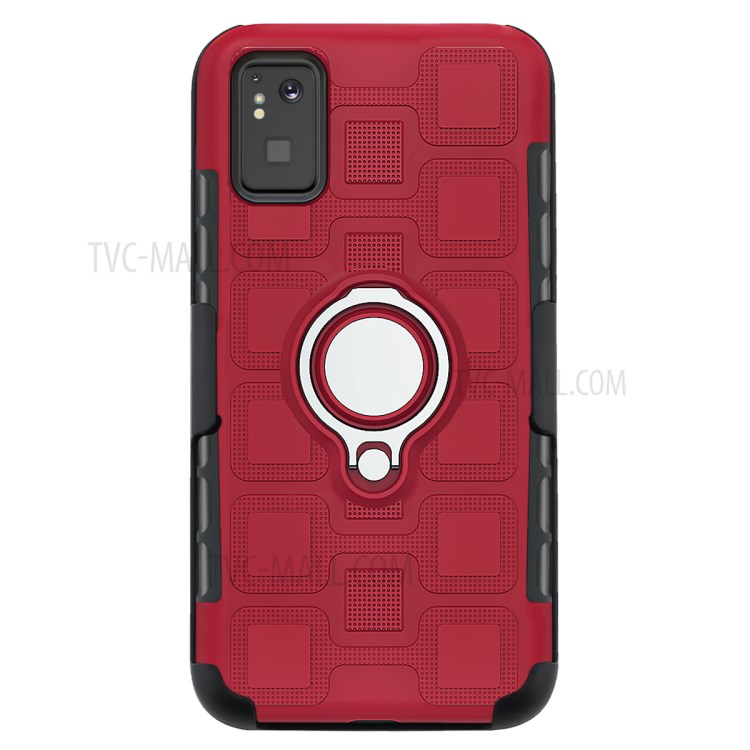 TPU + PC Hybrid Phone Cover with Kickstand for Samsung Galaxy S20 - Red-2