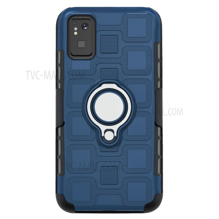 TPU + PC Hybrid Phone Cover with Kickstand for Samsung Galaxy S20 - Dark Blue-2