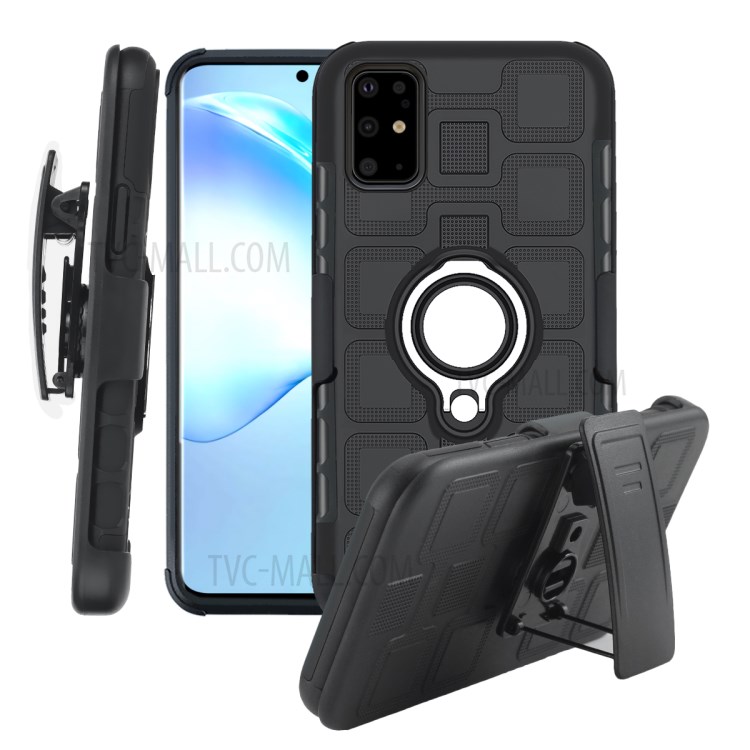 PC+TPU Hybrid Phone Cover with Kickstand for Samsung Galaxy S20 Ultra - Black-3