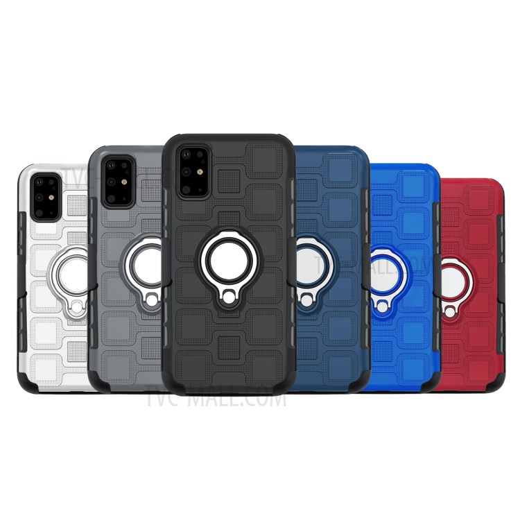 PC+TPU Hybrid Phone Cover with Kickstand for Samsung Galaxy S20 Ultra - Black-6