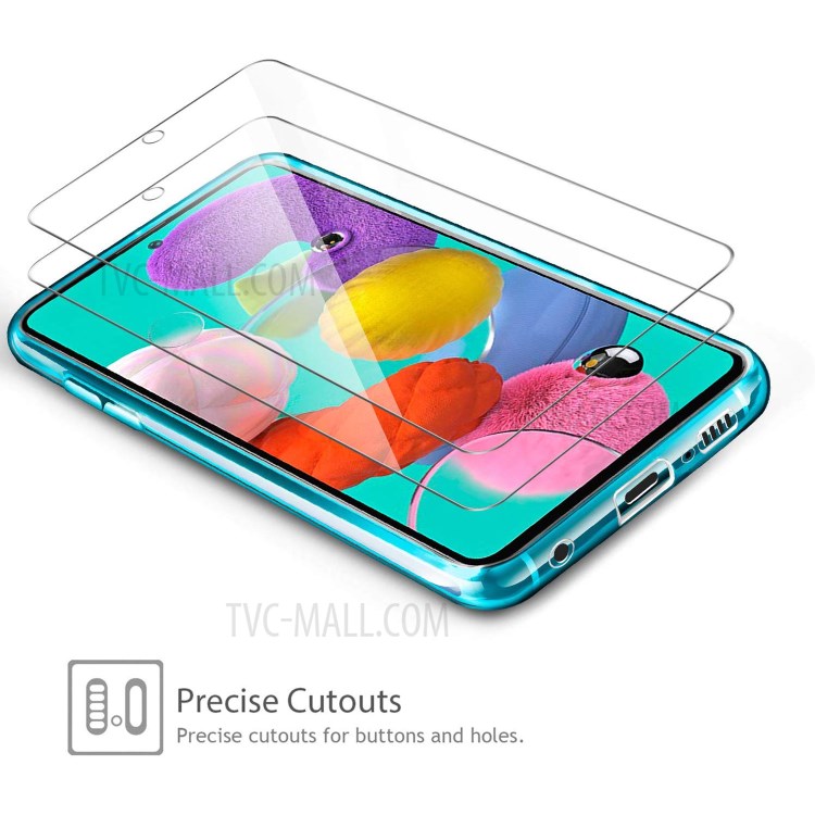 Clear TPU Cover + 0.3mm Tempered Glass Screen Protective Film for Samsung Galaxy A51-8