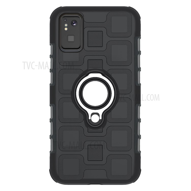 Geometric Pattern TPU PC Hybrid Shell with Kickstand for Samsung Galaxy S20/S11e - Black-2
