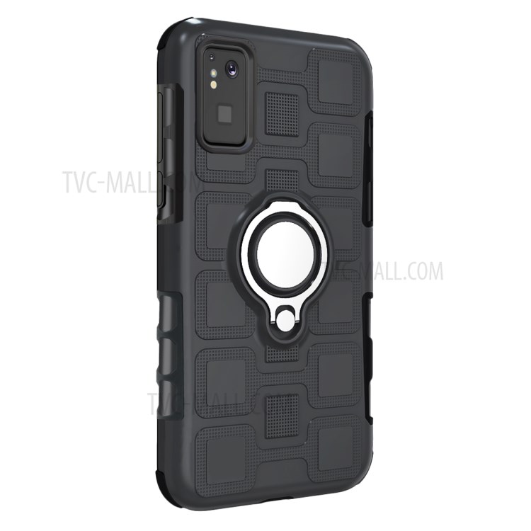 Geometric Pattern TPU PC Hybrid Shell with Kickstand for Samsung Galaxy S20/S11e - Black-3