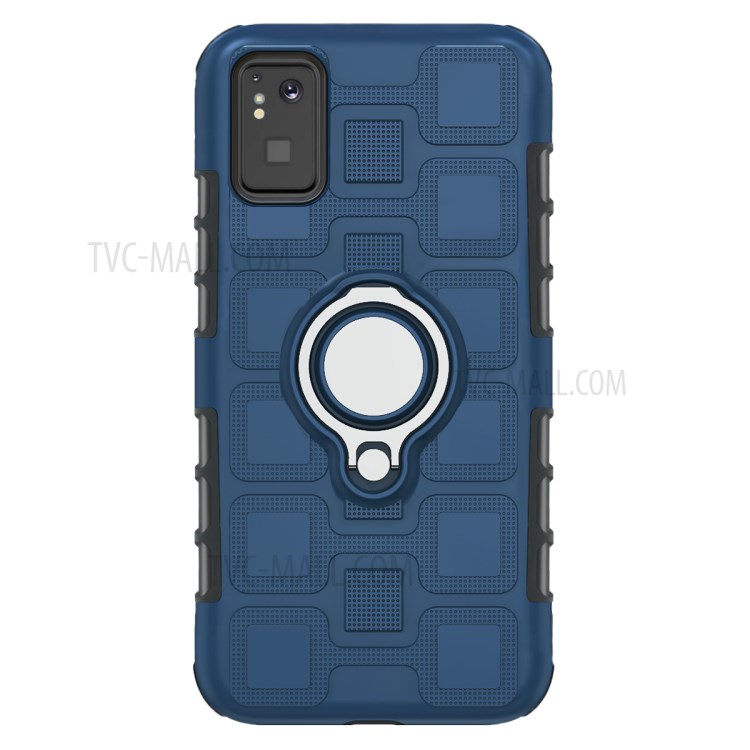 Geometric Pattern TPU PC Hybrid Shell with Kickstand for Samsung Galaxy S20 - Dark Blue-2