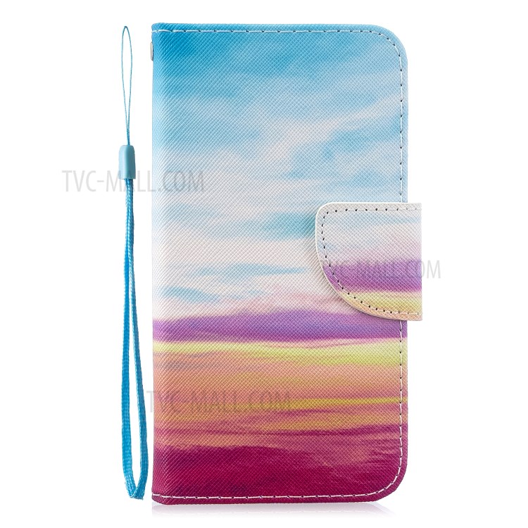 Impresión de Patrones Textura Cruzada de Billetera de Cuero Case Para Samsung Galaxy A20e/a10e - Cielo