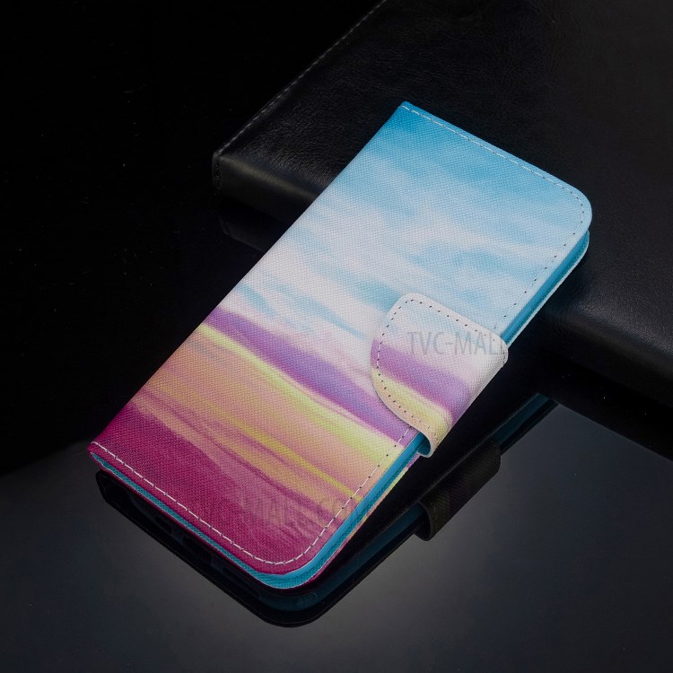 Impresión de Patrones Textura Cruzada de Billetera de Cuero Case Para Samsung Galaxy A20e/a10e - Cielo-8