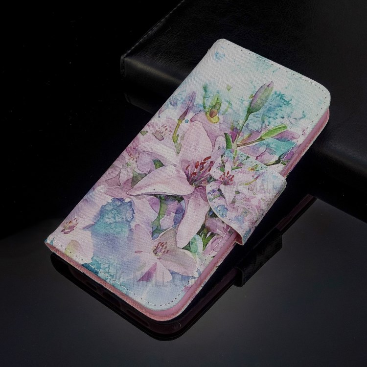 Cross Skin Printing Leather Wallet Case for Samsung Galaxy A50/A50s/A30s - White Flowers-8