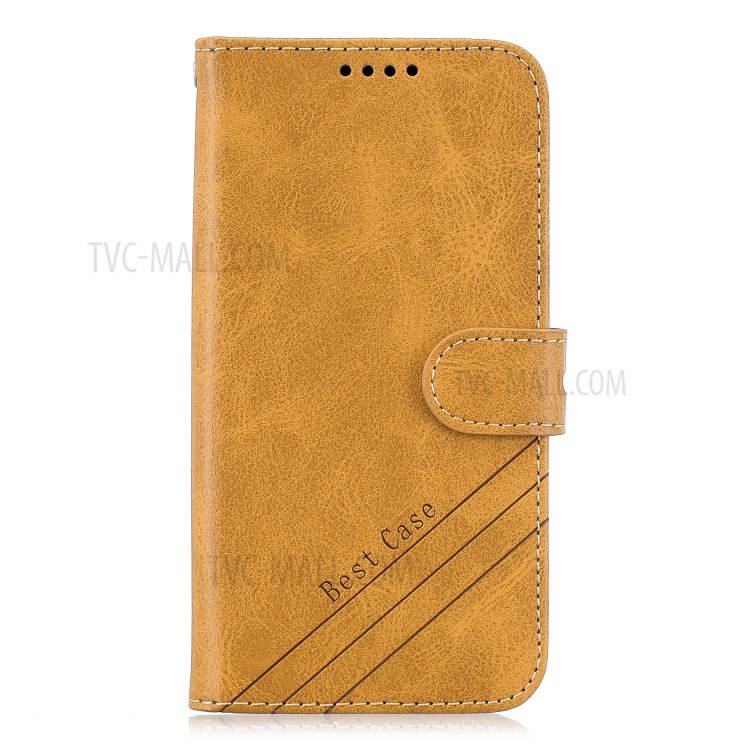 Solid Color Wallet Stand Leather Phone Case for Samsung Galaxy A71 - Brown-2