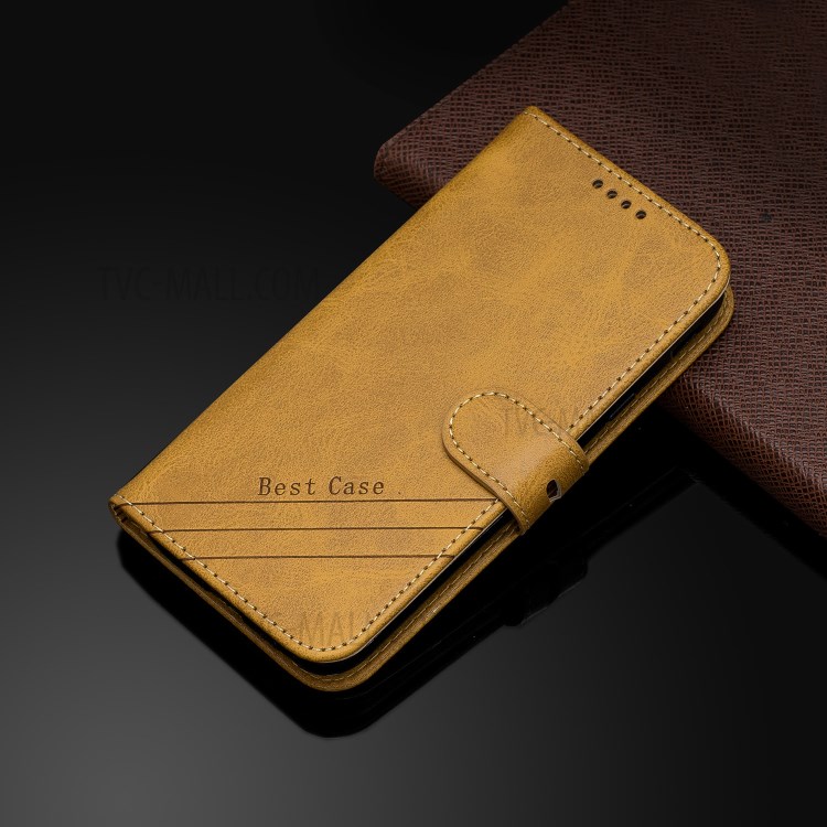 Solid Color Wallet Stand Leather Phone Case for Samsung Galaxy A71 - Brown-9