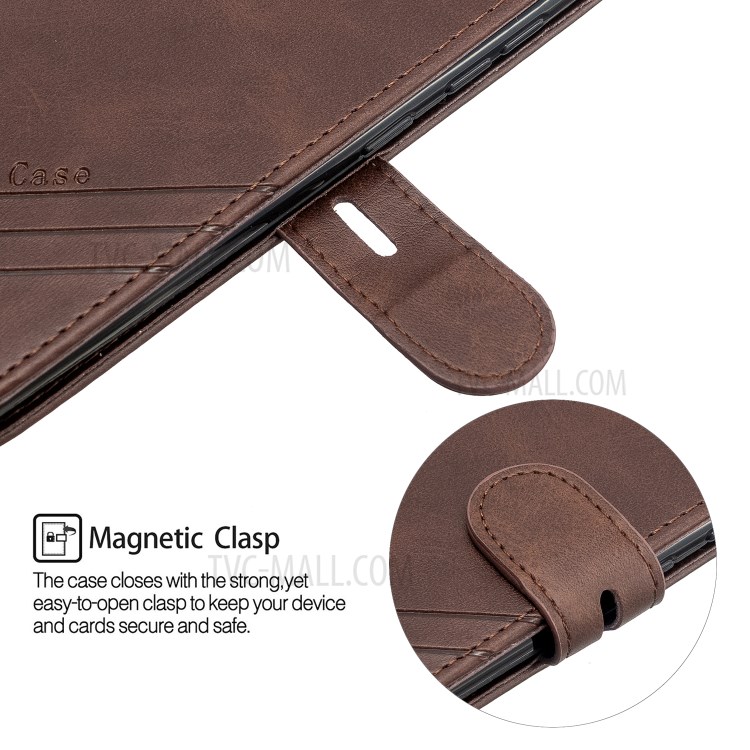 Solid Color Wallet Stand Leather Phone Case for Samsung Galaxy A71 - Coffee-8