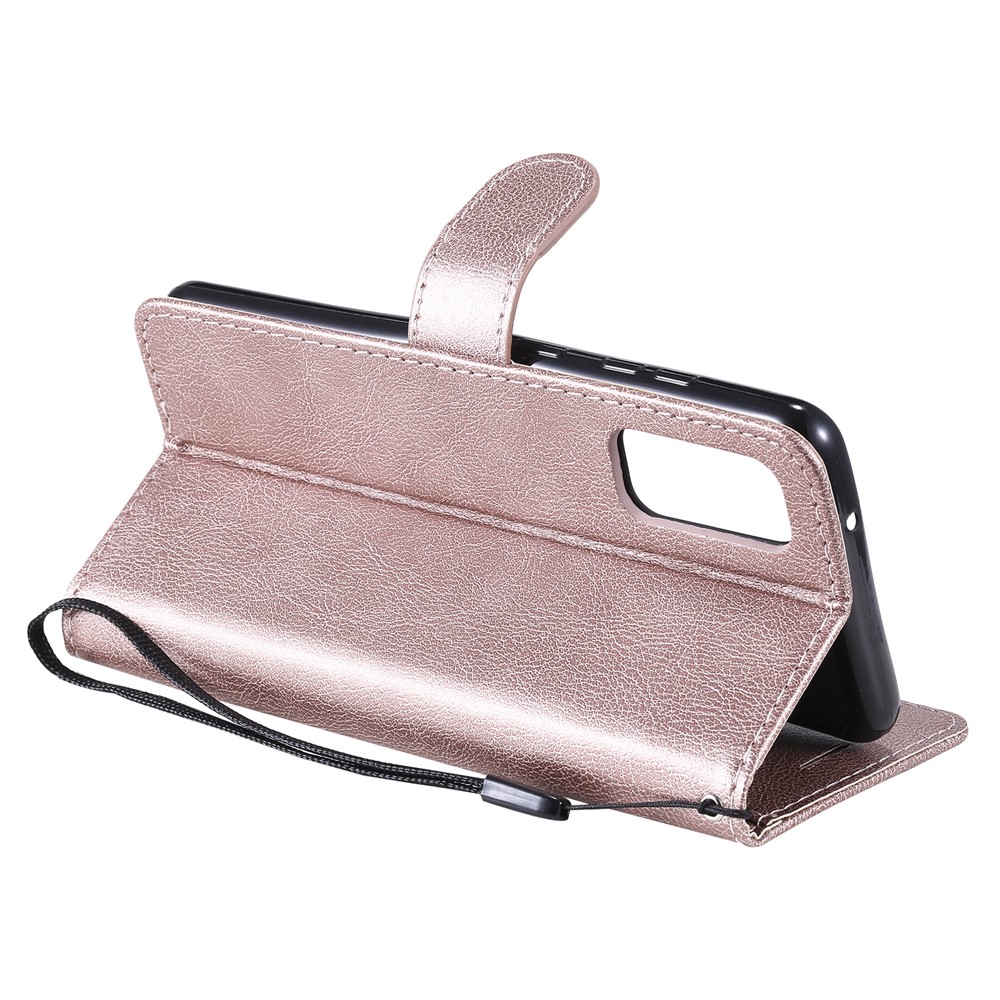 Protection Étui De Téléphone Cellulaire En Cuir Portefeuille Pour Samsung Galaxy S20 - Or Rose-7