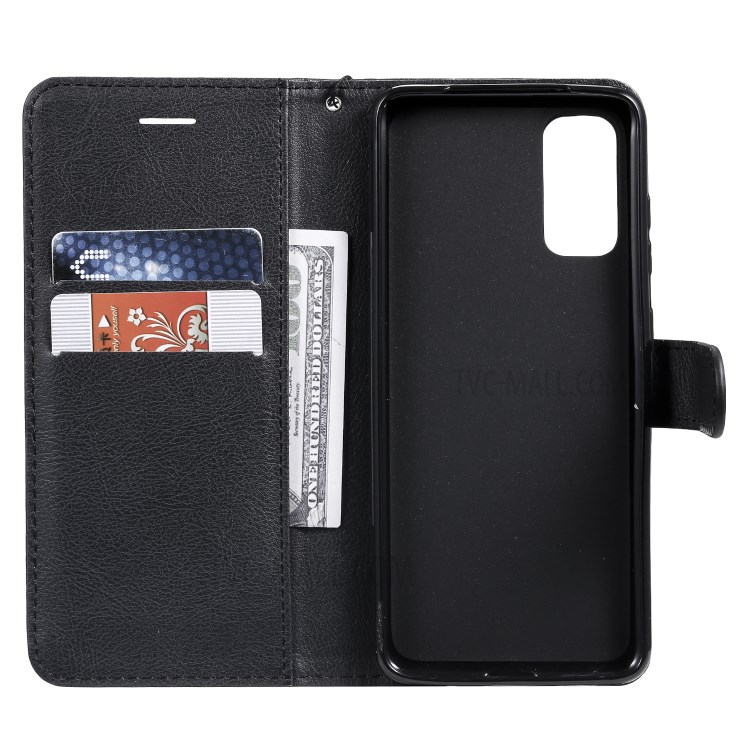 Cell Phone Protection Case with Wallet Leather for Samsung Galaxy S20 - Black-6