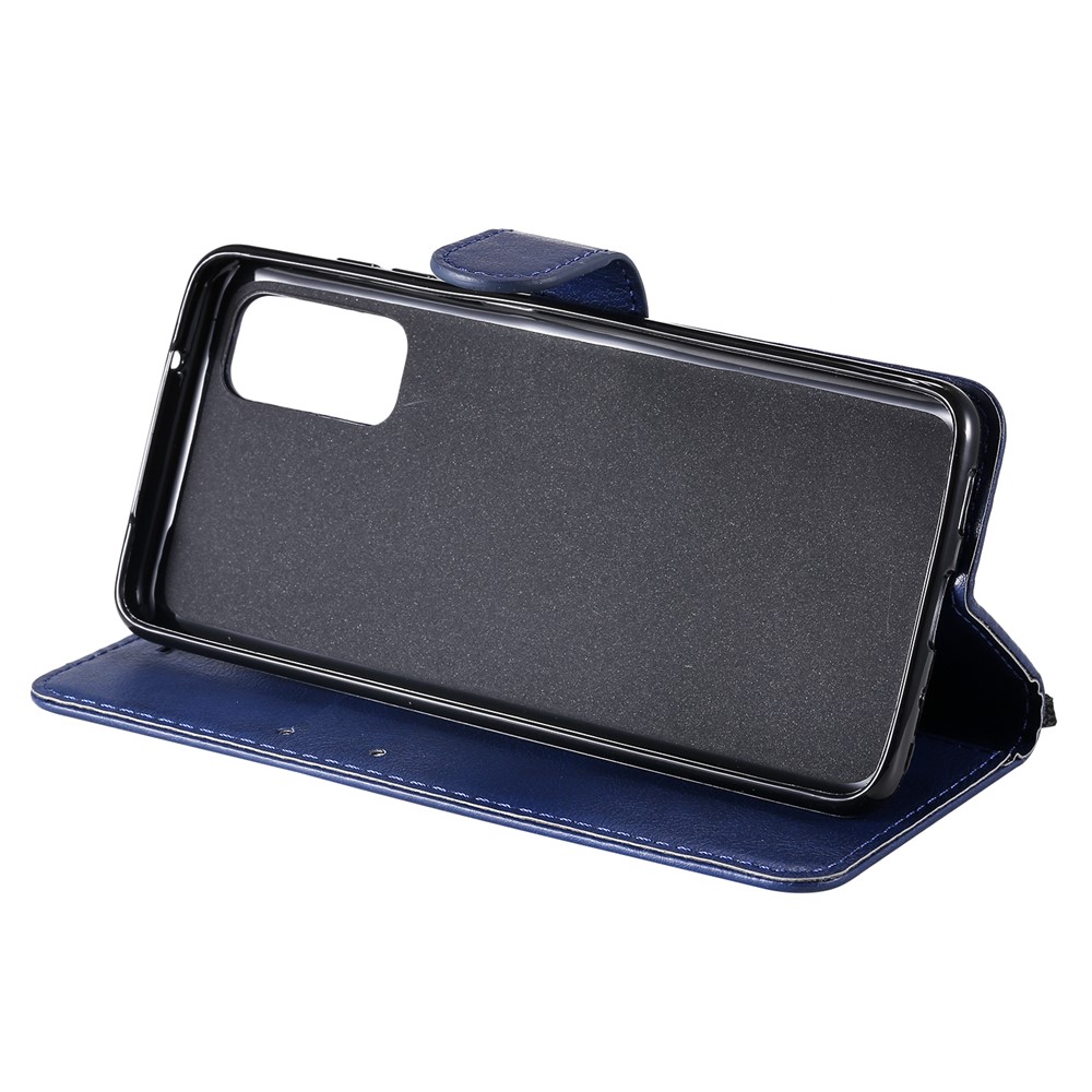 KT Leather Series-2 Caso de Proteção ao Celular Com Couro de Carteira Para Samsung Galaxy S20 4G/S20 5G - Azul-8