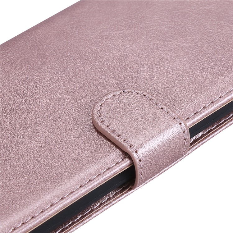 Solid Color Magnetic PU Leather Wallet Phone Case for Samsung Galaxy A71 - Rose Gold-9