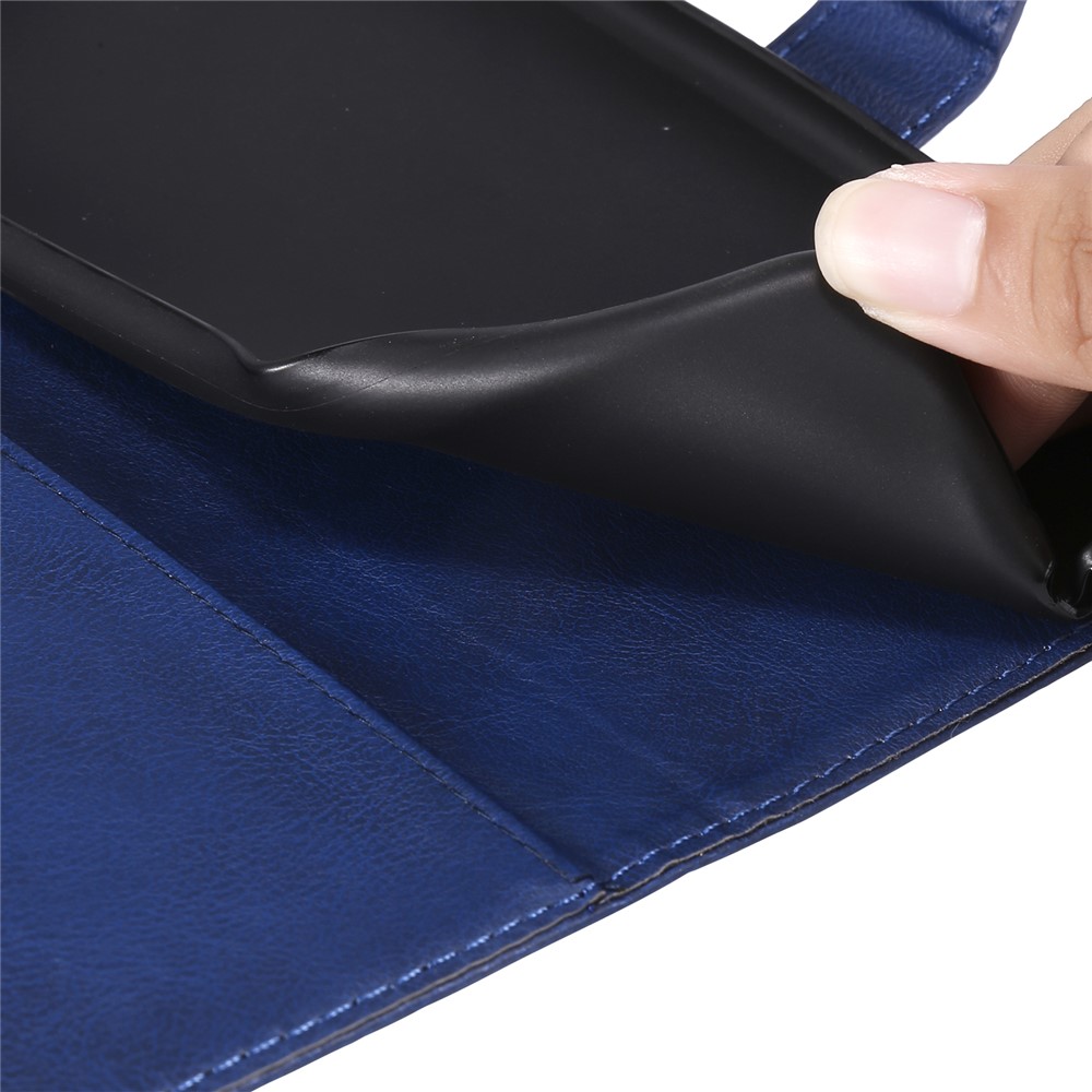 KT Leather Series-2 Cor Sólida Magnetic PU Couro Caixa de Telefone Para Samsung Galaxy A71 - Azul