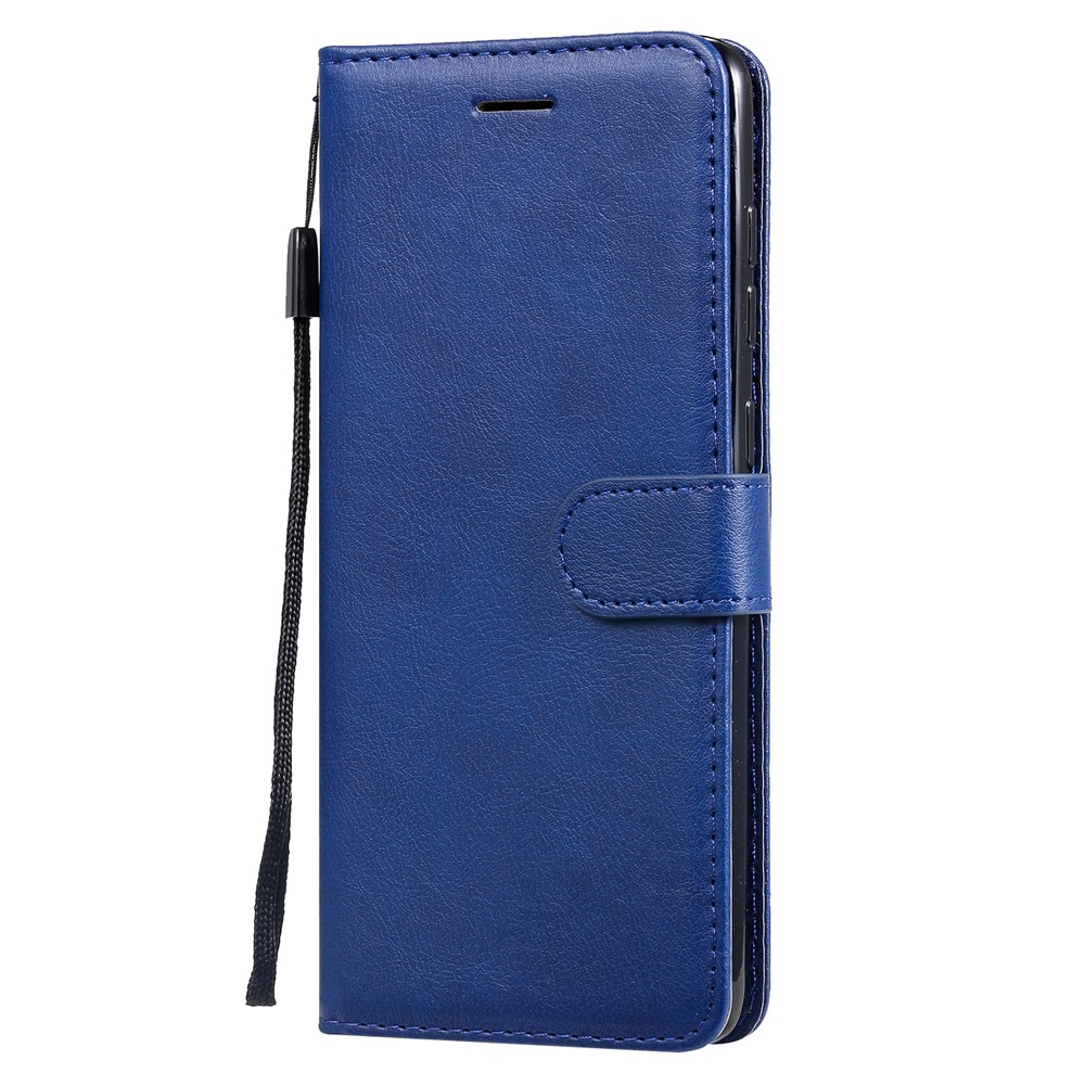 KT Leath Series-2 Couleur Solide PU le Cuir Portefeuille Case de Téléphone Pour Samsung Galaxy A71 - Bleu