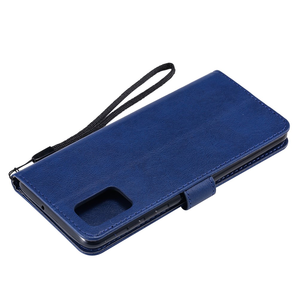Solid Color Magnetic PU Leather Wallet Phone Case for Samsung Galaxy A71 - Blue-8