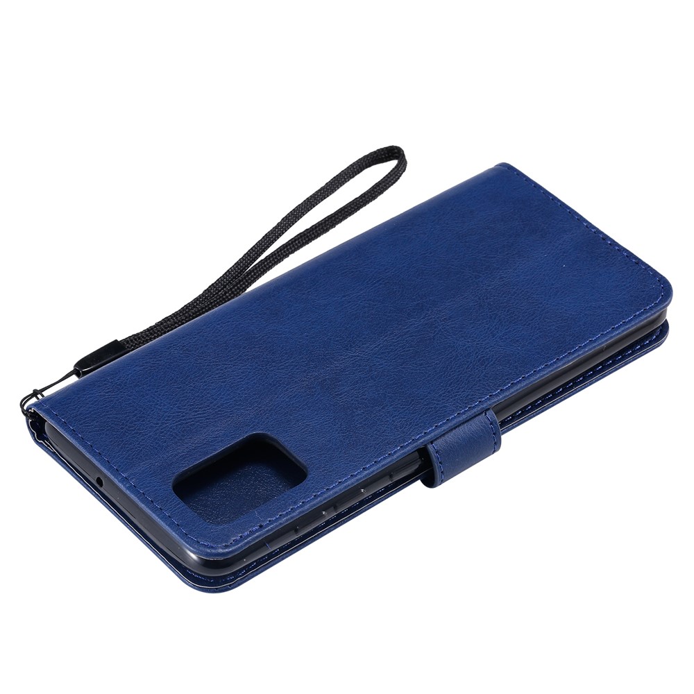 KT Leder Serie-2 Feste Farbmagnet-pu-leder-brieftaschenhülle Für Samsung Galaxy A71 - Blau-8