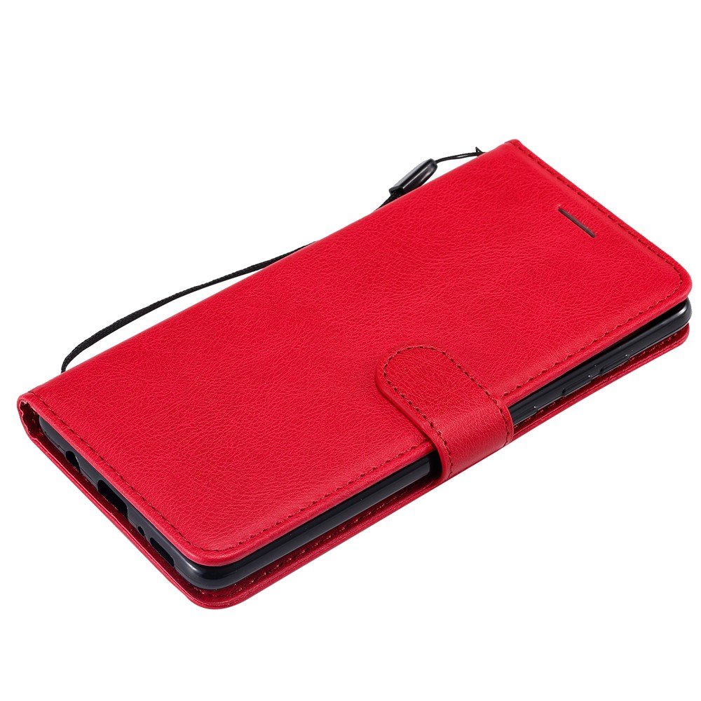 Solid Color Magnetic PU Leather Wallet Phone Case for Samsung Galaxy A71 - Red-7