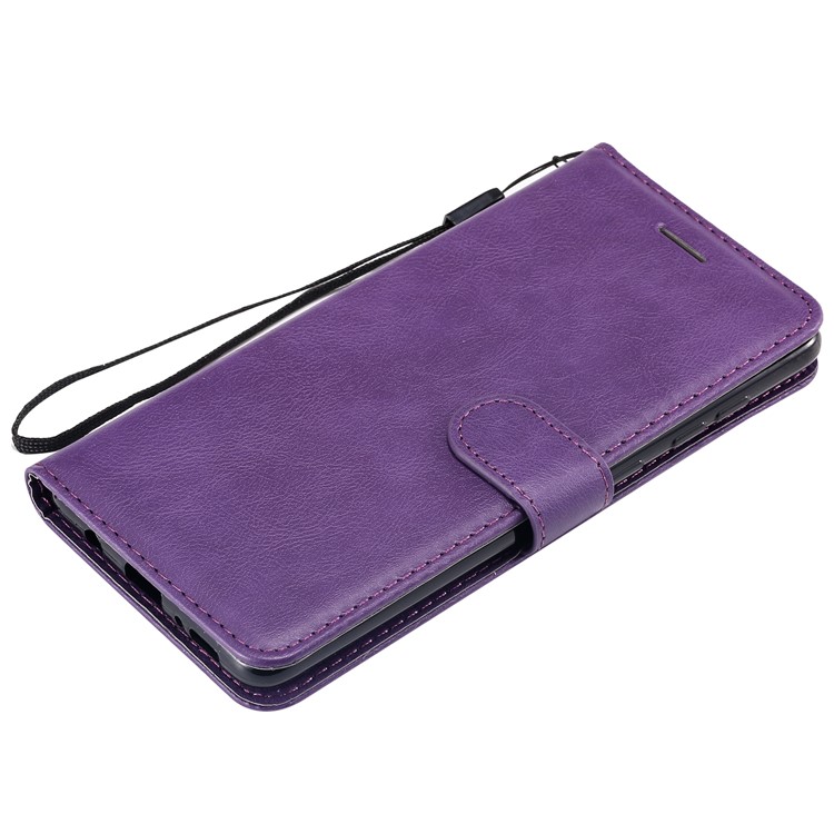 Solid Color Magnetic PU Leather Wallet Phone Case for Samsung Galaxy A71 - Purple-6