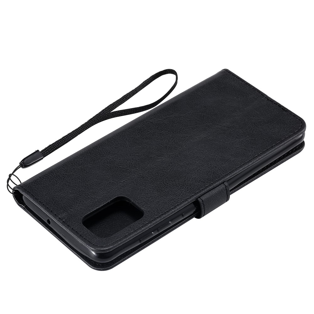 Solid Color Magnetic PU Leather Wallet Phone Case for Samsung Galaxy A71 - Black-10