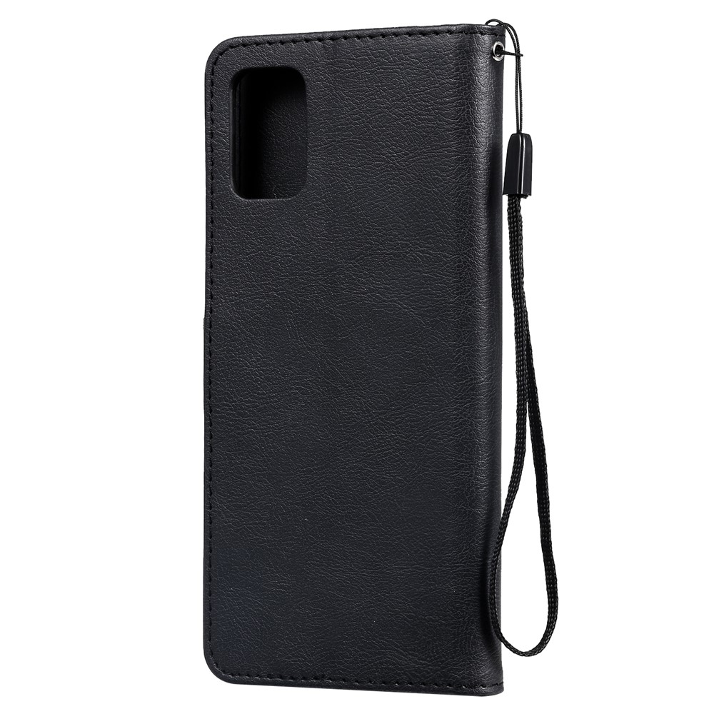 Solid Color Magnetic PU Leather Wallet Phone Case for Samsung Galaxy A71 - Black-5