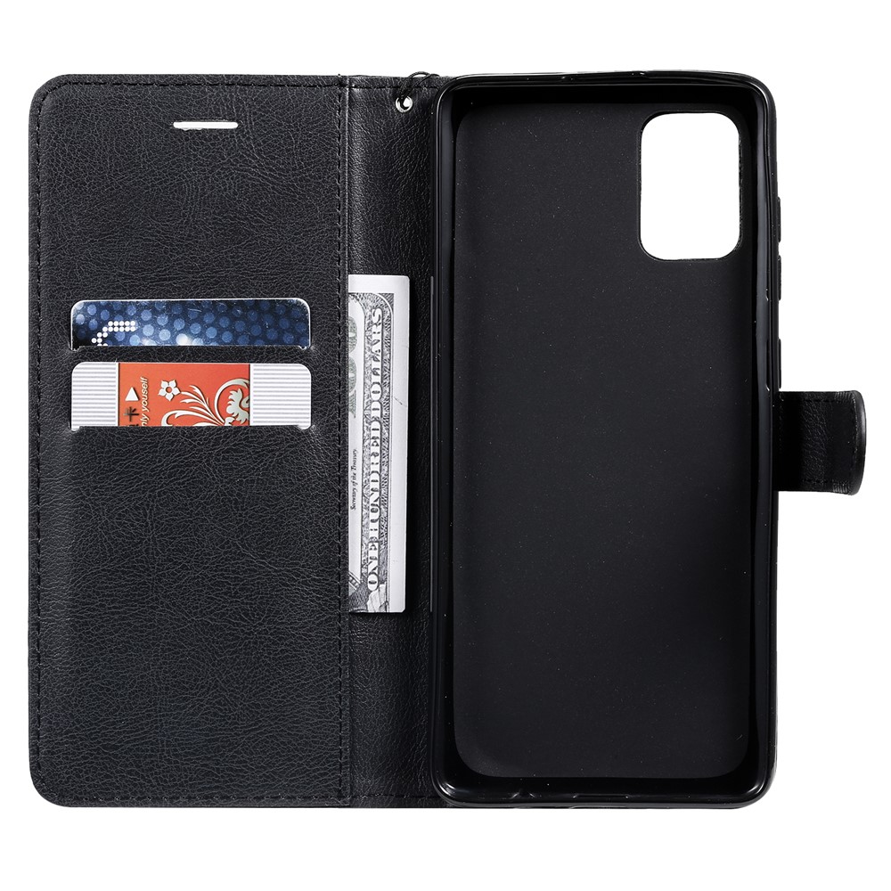 Solid Color Magnetic PU Leather Wallet Phone Case for Samsung Galaxy A71 - Black-6