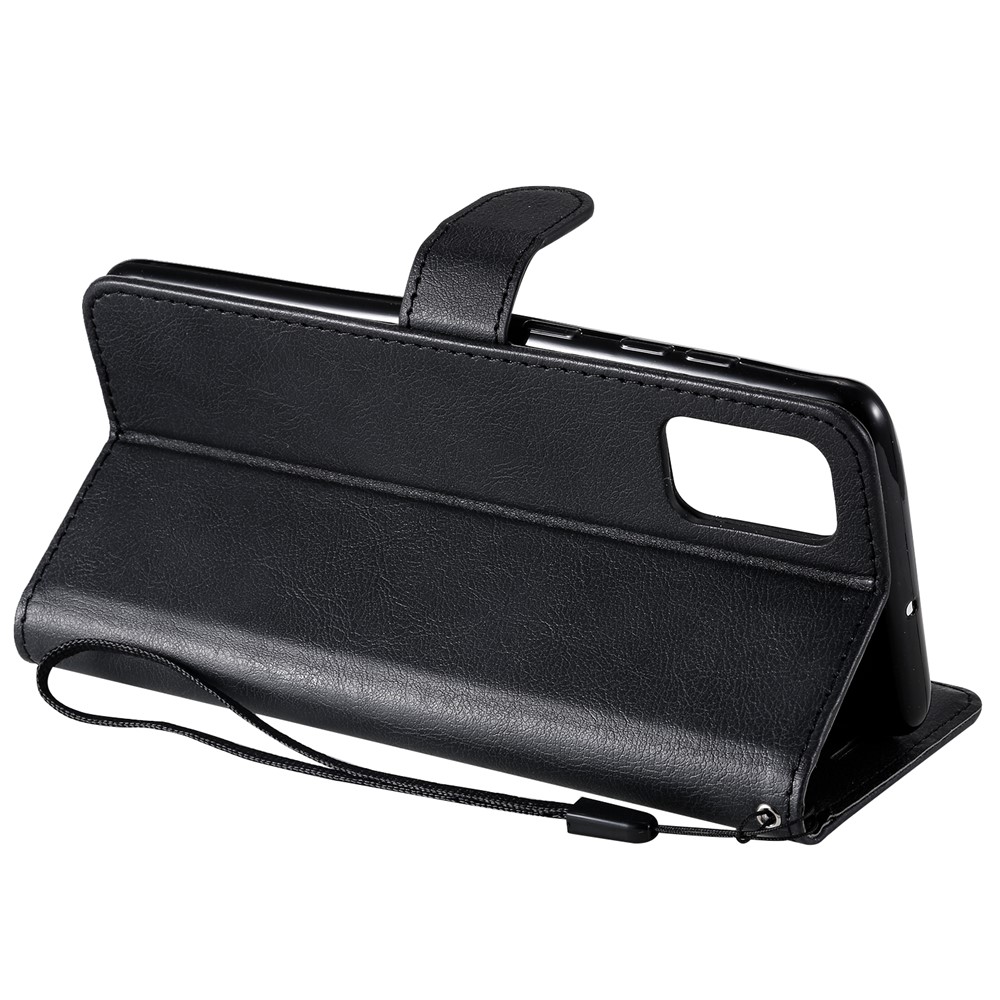 Solid Color Magnetic PU Leather Wallet Phone Case for Samsung Galaxy A71 - Black-7
