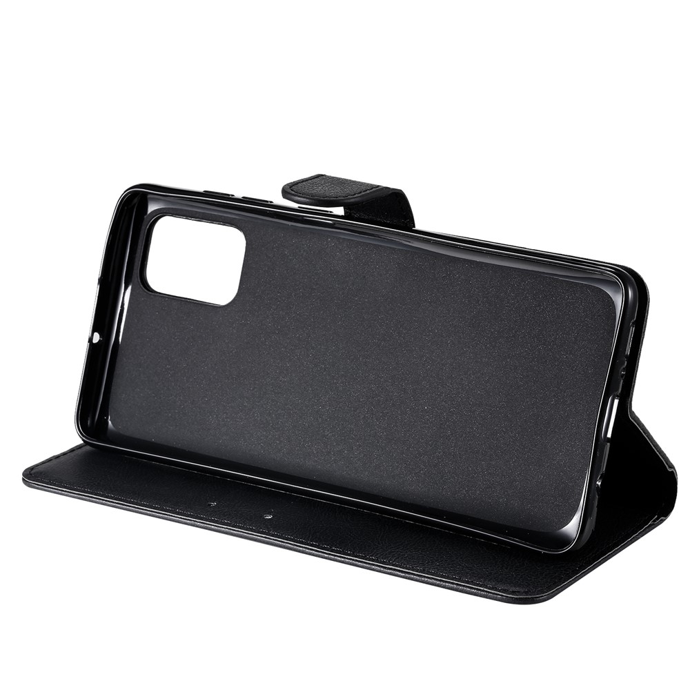 Solid Color Magnetic PU Leather Wallet Phone Case for Samsung Galaxy A71 - Black-8