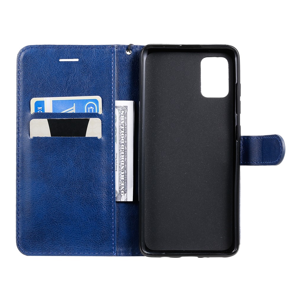 KT Leather Series-2 Color Solid Stand Stand Leather Protetive Shell Para Samsung Galaxy A51 - Azul