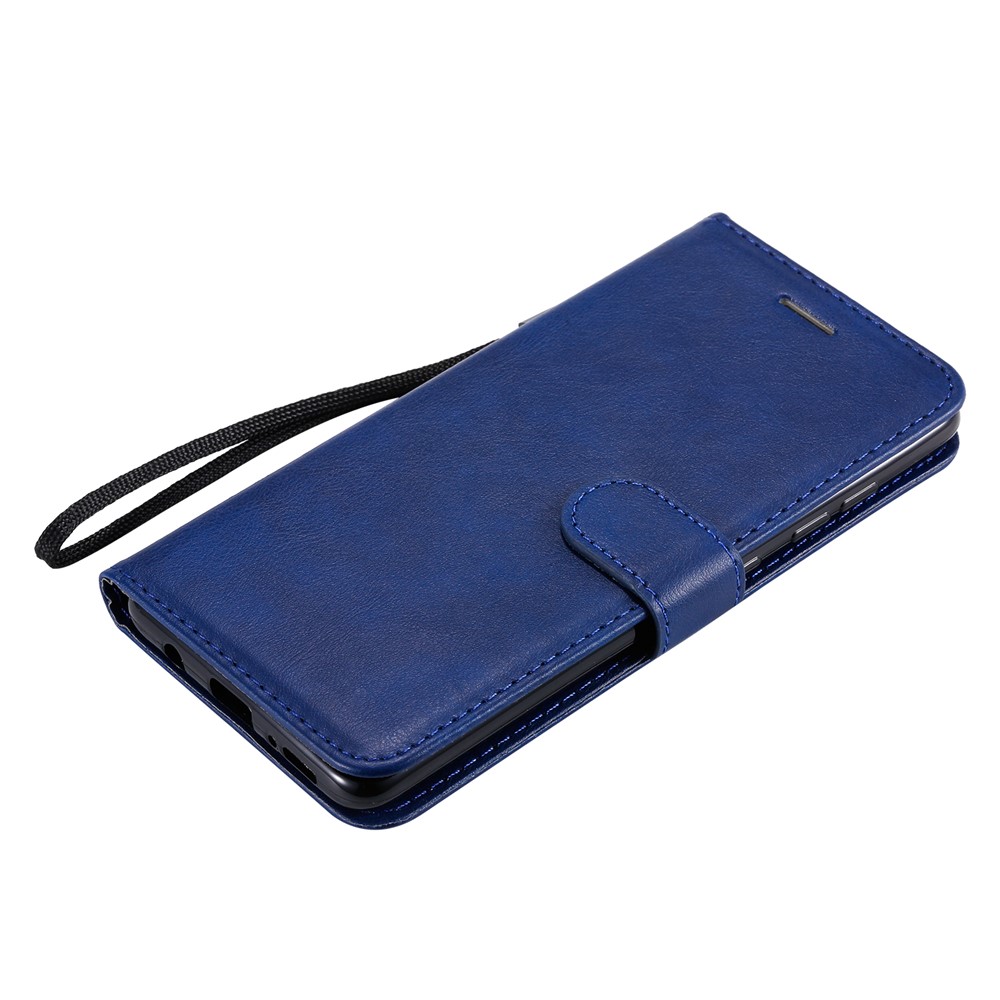 KT Leather Series-2 Solid Color Willet Stand Cuero Con Cáscara Para Samsung Galaxy A51 - Azul