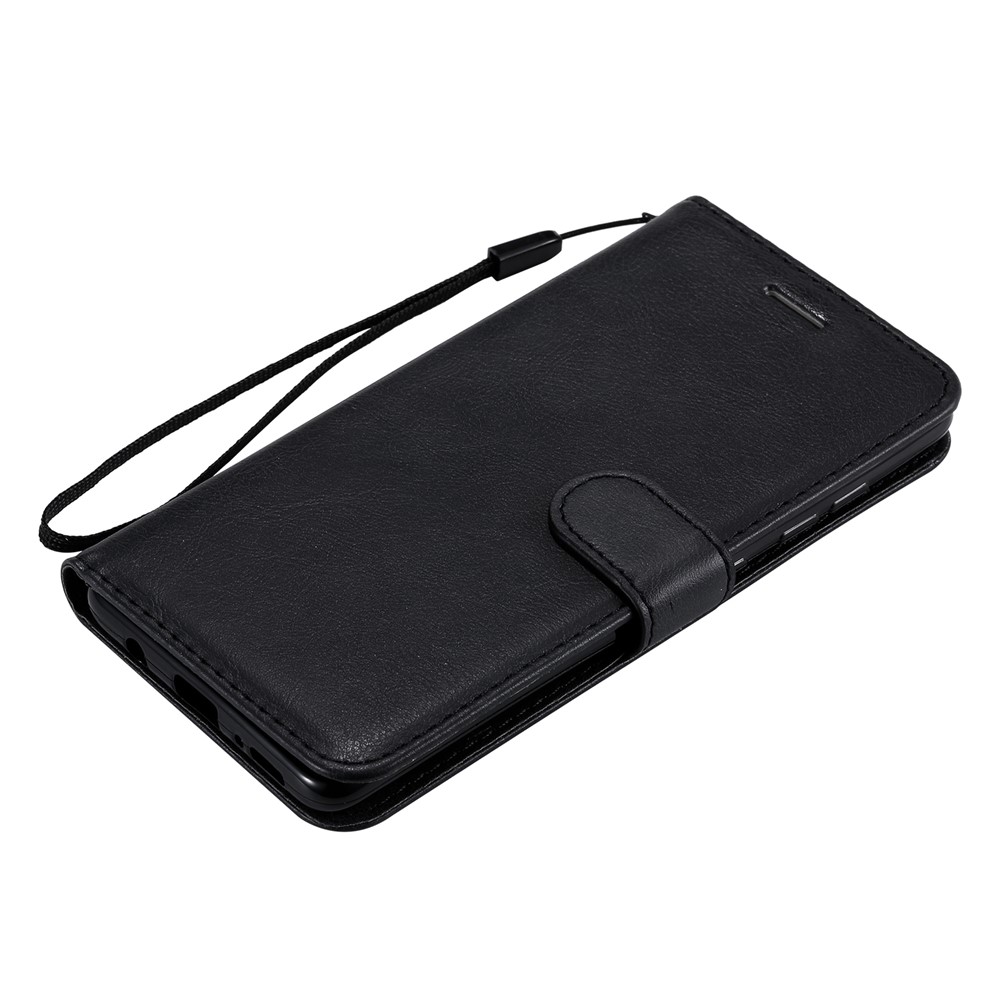 Solid Color Wallet Stand Leather Protective Shell for Samsung Galaxy A51 - Black-7