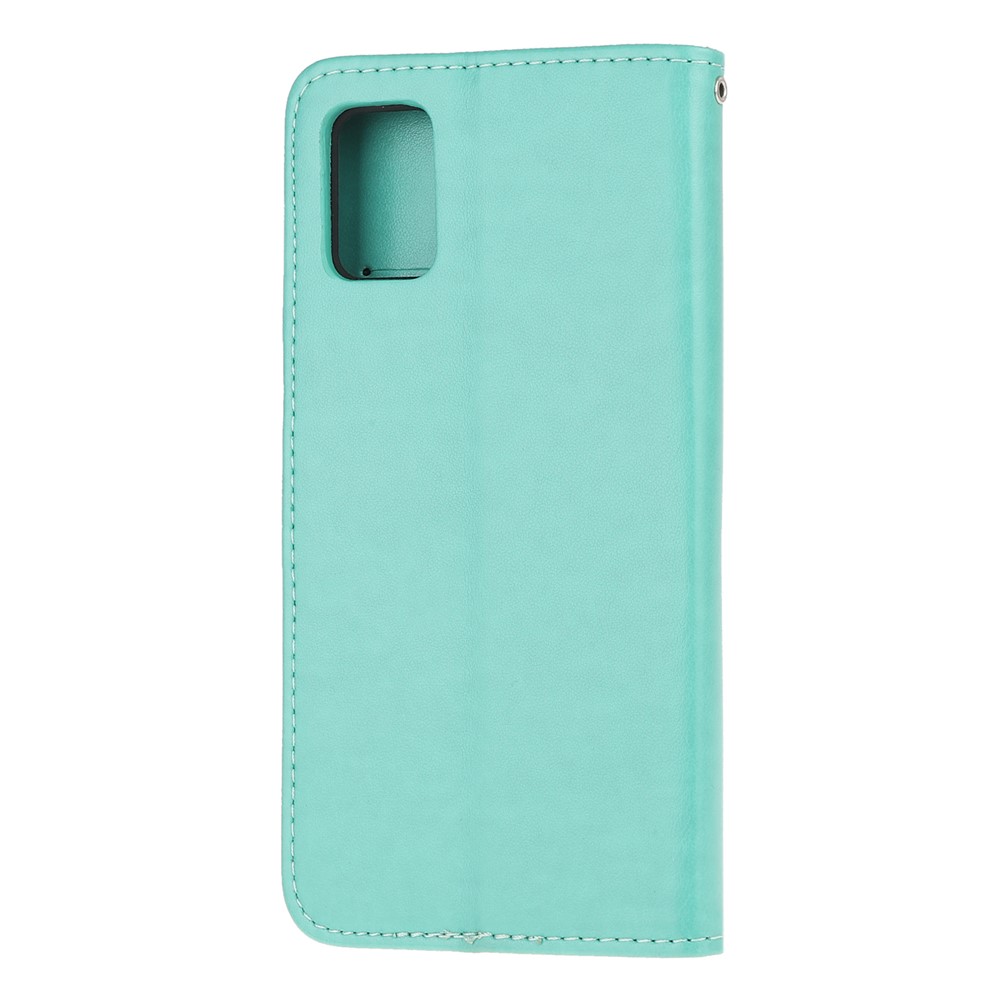 Caso De Las Flores De Mariposa Cartera De Cuero Para La Galaxia Impronta A91 / S10 Lite / M80s - Cian-3