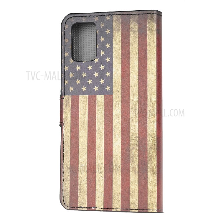 Pattern Printing PU Leather Wallet Stand Phone Casing for Samsung Galaxy A91/S10 Lite/M80s - American Flag-3
