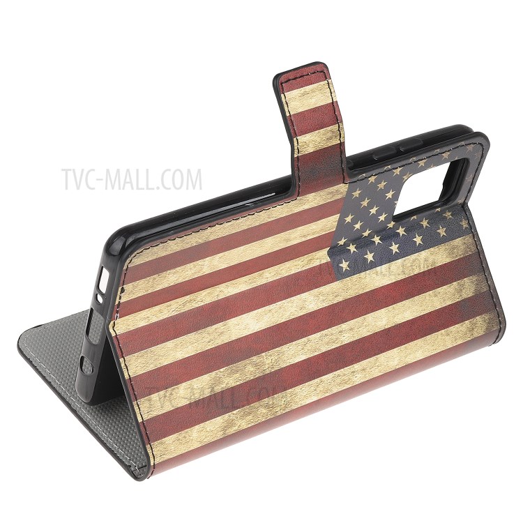 Pattern Printing PU Leather Wallet Stand Phone Casing for Samsung Galaxy A91/S10 Lite/M80s - American Flag-4